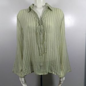 White Stag Green Long-sleeve Blouse